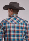 Roper Men's Amarillo Plaid Western Shirt - Broken horn