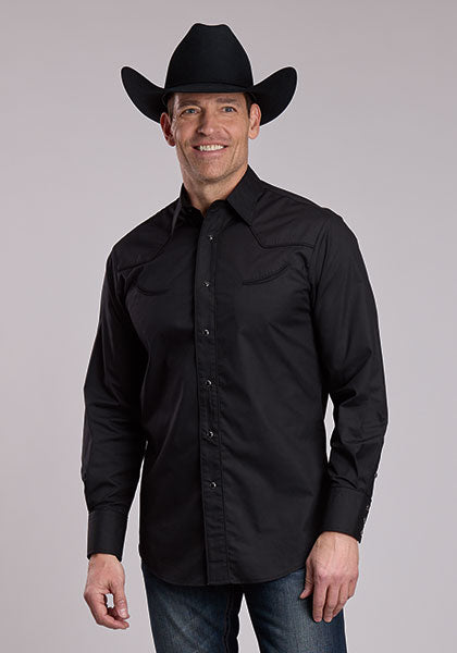 Roper Men's Solid Boadcloth Trim - Broken horn