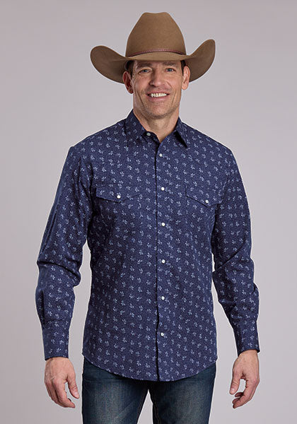 Roper Men's Floral Print - Broken horn