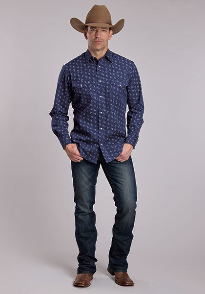 Roper Men's Floral Print - Broken horn