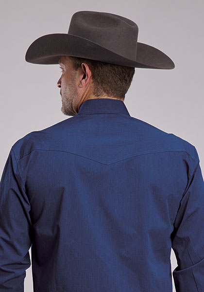 Roper Men's Solid Poplin - Broken horn