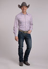 Roper Men's Wine Stripe Print - Broken horn