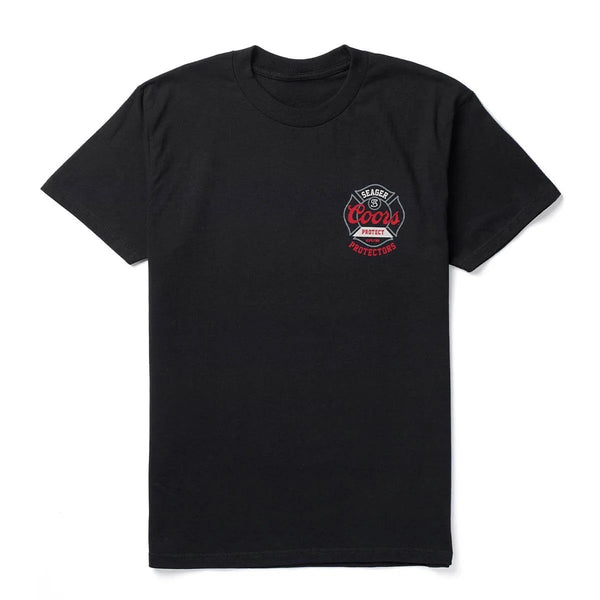 Seager x Coors Banquet Protectors Badge Tee Black - Broken horn