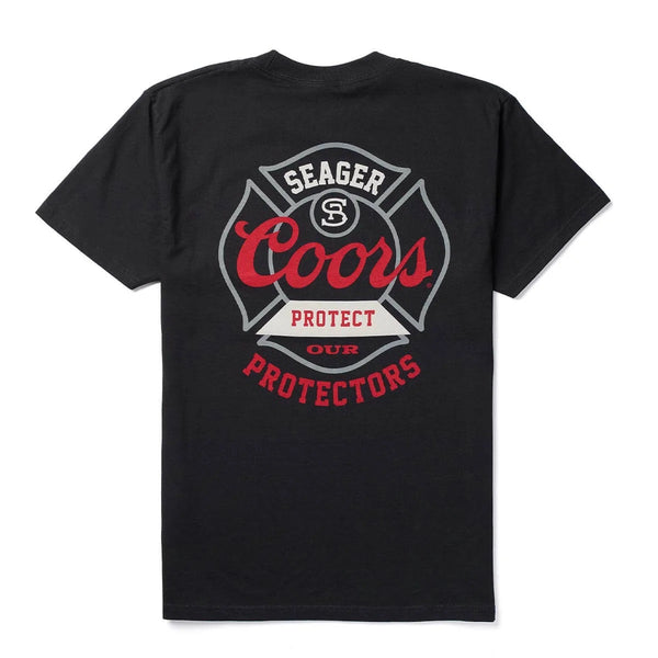 Seager x Coors Banquet Protectors Badge Tee Black - Broken horn