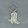 Silver Cowboy Boots Keychain