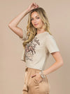 Western First Rodeo Print Crop Tee