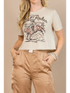 Western First Rodeo Print Crop Tee