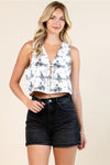 Jaded West Wild Rodeo Print V Neck Vest Top