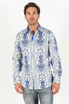 Platini Men Satin Cotton/Spandex Long Sleeve Shirt