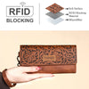Wrangler Western Floral Tooled Tri-fold Wallet/Wristlet