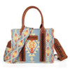Wrangle Allover Aztec Dual Sided Crossbody Canvas Tote/CrossBody - Brown