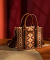 Wrangle Allover Aztec Dual Sided Crossbody Canvas Tote/CrossBody - Dark Brown