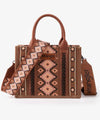 Wrangle Allover Aztec Dual Sided Crossbody Canvas Tote/CrossBody - Dark Brown