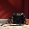 Wrangler Vintage Floral Tooled Collection Fringe Wristlet/Crossbody