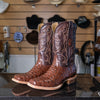 Cowtown Men's Ostrich Print Rustic Brown Western Boots