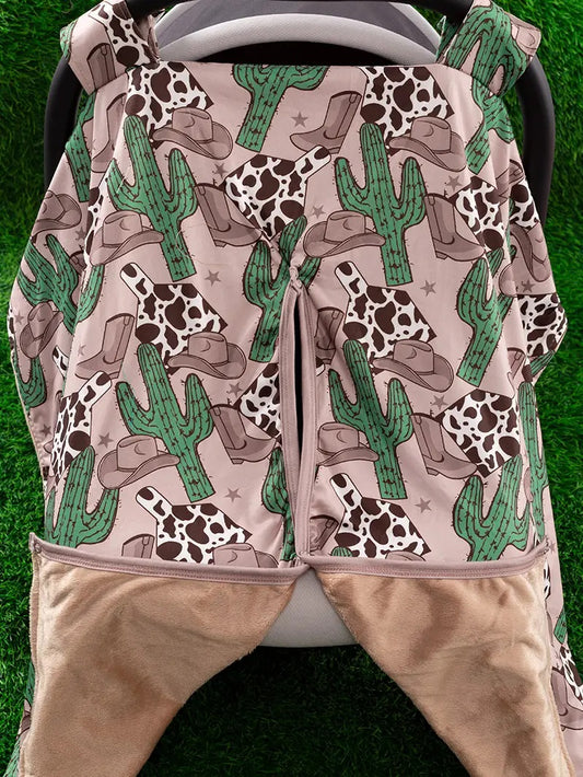 Cactus & Cowgirl Hat Printed Car Seat Cover