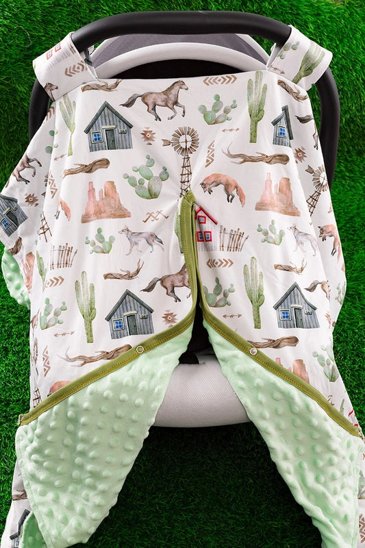 Windmill/Old Farm Printed Car Seat Cover
