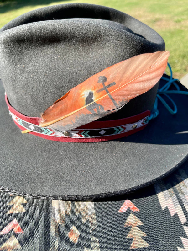 Cowboy Prayer Hat Feather