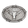 Ariat Oval Steer Head and Barbwire Edging Buckle