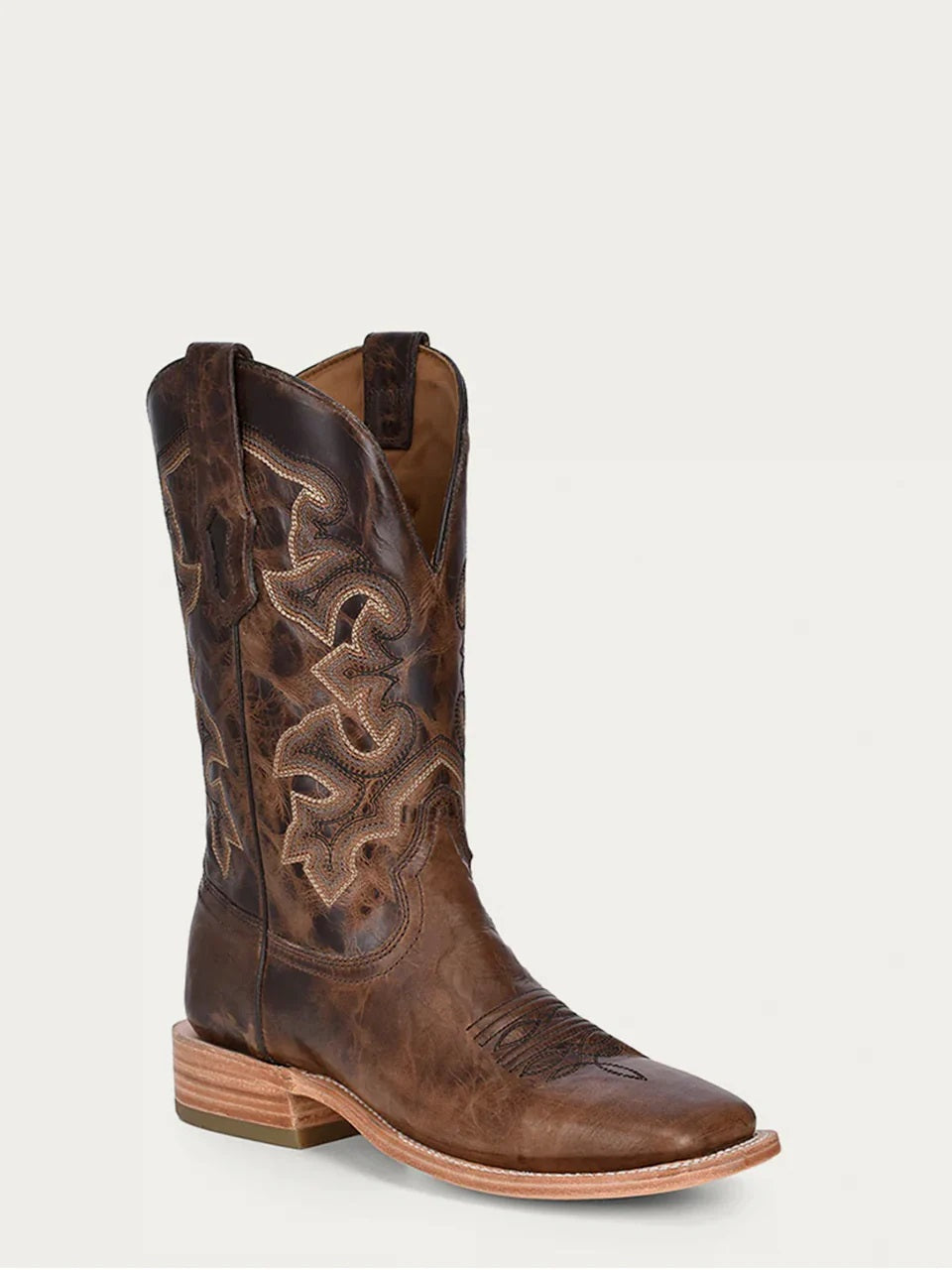 Corral Men's Moka Embroidery Wide Square Toe Rodeo - Brown