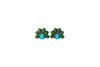 Turquoise and Green Half Flower Post Earring