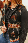 Black Orange Beige Quilted Lined Zip-up Vest