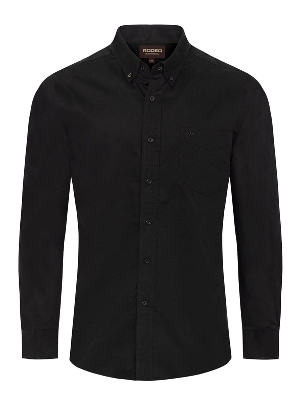 Rodeo Men’s Solid Western Twill Button Down Shirt