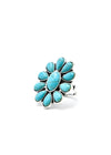 Adjustable Turquoise Flower Cluster Ring