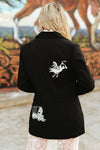 Lucky & Blessed Black Ivory Western Yoke Blazer