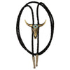 Western Express Longhorn Vintage Brass Bolo Tie - Broken horn