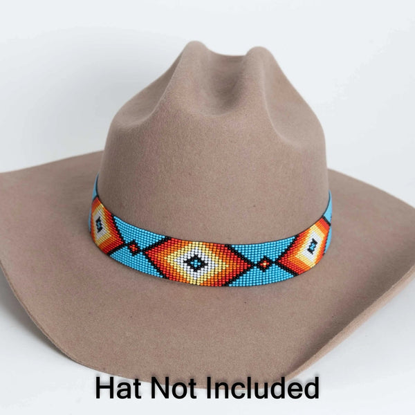 Shawnee Beaded Hat Band - Broken horn