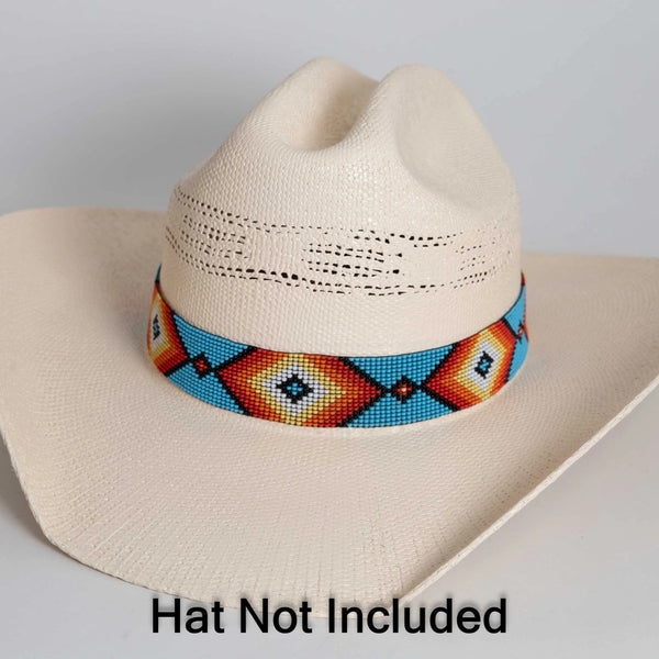 Shawnee Beaded Hat Band - Broken horn