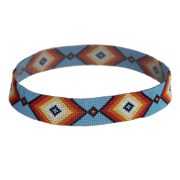 Shawnee Beaded Hat Band - Broken horn
