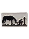 Praying Cowboy  Magnetic Hat Pin - Broken horn