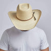 Straw Palm Cowboy Hat - Style Roper - Broken horn