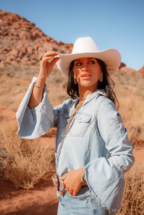 Cattleman - Felt Cowboy Hat - Cowboy Hat Band - Broken horn