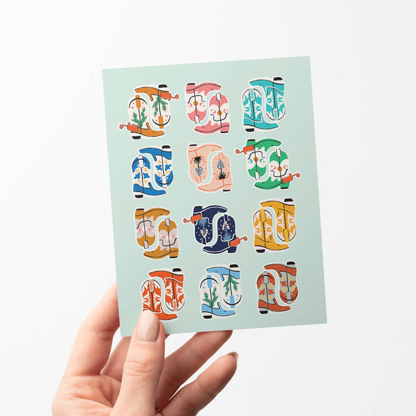 Blank Card: Cowboy Boots - Broken horn