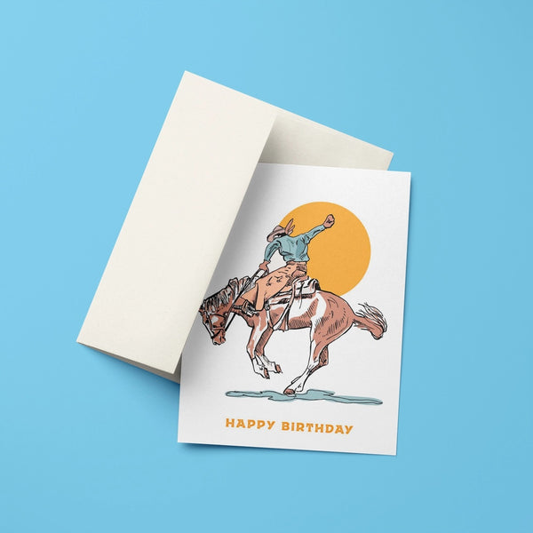 Cowboy Birthday Greeting Card - Broken horn