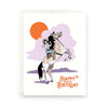 Cowgirl Birthday Greeting Card - Broken horn