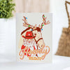 Howdy Holidays Santa Greeting Card - Broken horn
