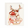 Howdy Holidays Santa Greeting Card - Broken horn
