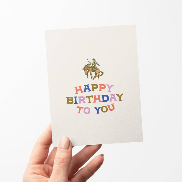 Little Bucking Bronco Birthday Greeting Card - Broken horn
