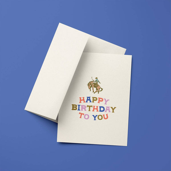 Little Bucking Bronco Birthday Greeting Card - Broken horn