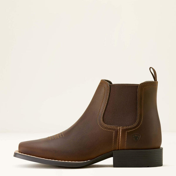 Ariat Booker Chelsea Wide Square Toe Western Boot - Youth - Broken horn