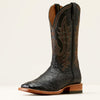 Ariat Showboat Cowboy Boot - Black Full Quill Ostrich - Broken horn