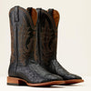 Ariat Showboat Cowboy Boot - Black Full Quill Ostrich - Broken horn