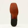 Ariat Showboat Cowboy Boot - Black Full Quill Ostrich - Broken horn
