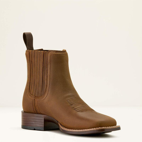 Ariat Women Booker Chelsea Wide Square Toe Western Boot - Broken horn