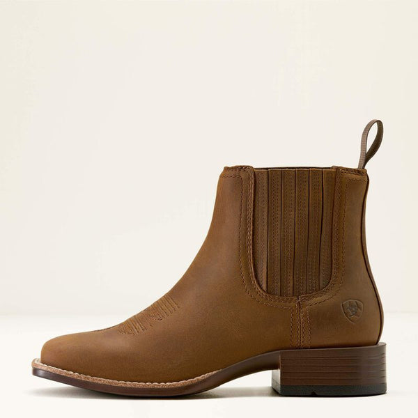 Ariat Women Booker Chelsea Wide Square Toe Western Boot - Broken horn