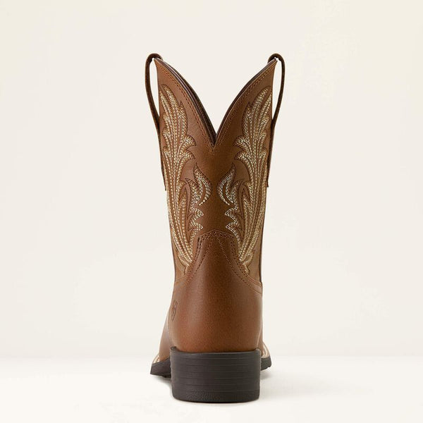 Ariat Women Round Up Filly Wide Square Toe Western Boot - Broken horn